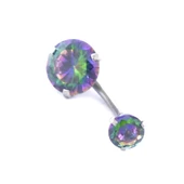316L Çelik Küçük Mor Zirkon Taşlı Piercing  PRC-208 thumbnail 4