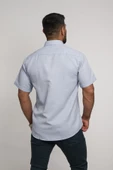 Geniş Ve Rahat (Bol) Kesim Cepli Armürlü Klasik Kısa Kol Erkek Gömlek thumbnail 9