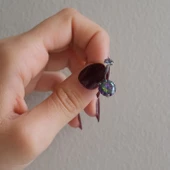 316L Çelik Mor Zirkon Taşlı Piercing PRC-206 - 4