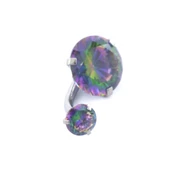 316L Çelik Mor Zirkon Taşlı Piercing PRC-206 - 3