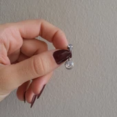 316L Çelik Beyaz Zirkon Taşlı Yuvarlak Model Piercing PRC-209 - 3