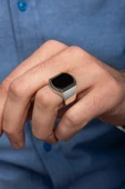 Siyah Oniks Taşlı 925 Gümüş Erkek Yüzük thumbnail 6