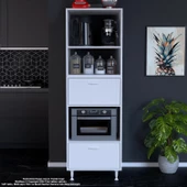 Modilayn SİLVA LOYA 59,6 x 194,6 x 56 cm 2 Kapaklı Ankastre Fırın ve Mutfak Dolabı thumbnail 2