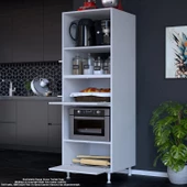 Modilayn SİLVA LOYA 59,6 x 194,6 x 56 cm 2 Kapaklı Ankastre Fırın ve Mutfak Dolabı thumbnail 1