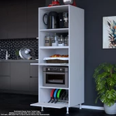 Modilayn SİLVA LOYA 59,6 x 194,6 x 56 cm 2 Kapaklı Ankastre Fırın ve Mutfak Dolabı thumbnail 6