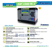 Aksa AAP 12000 PB-3 Trifaze Marşlı 12 kVA Kabinli Dizel Jeneratör - 2