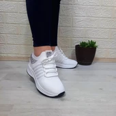 M.P 1669 Beyaz İçten Gizli Topuk (7cm) Taşlı Bayan Spor Ayakkabı thumbnail 7