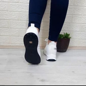 M.P 1669 Beyaz İçten Gizli Topuk (7cm) Taşlı Bayan Spor Ayakkabı thumbnail 5