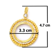 Altın Kaplama Dorikalı Yurvarlak Yarım Çerçeve Kolye Ucu TGR-366 thumbnail 4