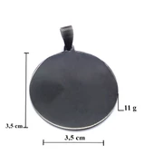 FerizZ 316L Çelik Siyah Yuvarlak Kolye Ucu TGR-554 thumbnail 4