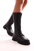 SOLMAZ LASULA SİYAH KALIN TABAN KADIN ÇİZME thumbnail 3