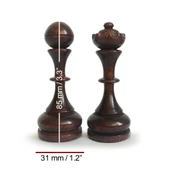 El Yapımı Şimşir Satranç Taşı Nazik At 85mm Krem-Kahve - 4