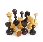 El Yapımı Şimşir Satranç Taşı Nazik At 85mm Krem-Kahve - 5