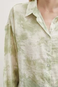 Desenli Oversize Gömlek Yeşil thumbnail 3