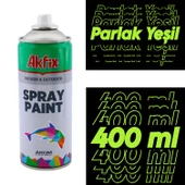 Akfix Kalıcı Akrilik Sprey Boya Parlak Yeşil 400 ml Tasarım Metal Ahşap Plastik Beton Yüzey Boyama - 3