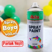 Akfix Kalıcı Akrilik Sprey Boya Parlak Yeşil 400 ml Tasarım Metal Ahşap Plastik Beton Yüzey Boyama - 1
