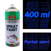 Akfix Kalıcı Akrilik Sprey Boya Parlak Mavi 400 ml Tasarım Metal Ahşap Plastik Beton Yüzey Boyama - 2