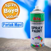 Akfix Kalıcı Akrilik Sprey Boya Parlak Mavi 400 ml Tasarım Metal Ahşap Plastik Beton Yüzey Boyama - 1
