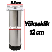 Ayarlanabilir Mobilya Kanepe Baza Koltuk Metal Destek Yükseltici Ayağı 12 cm Krom Ayakları (4 ADET) - 4