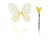 Sarı Renk Kelebek Kanadı Tacı ve Sopası 50x37 cm thumbnail 4