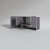 Kenzlife hazır mutfak mirandus22 gri 060*120*22 mutfak banyo dolabı kapaklı raflı - 2