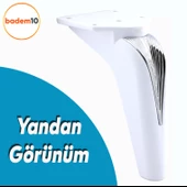 Tılsım Mobilya Oturma Yükseltici Kanepe Sehpa TV Ünitesi Koltuk Ayağı Baza Ayakları Beyaz Krom 16 cm - 3