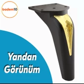 Tılsım Mobilya Yükseltci Kanepe Sehpa TV Ünitesi Koltuk Ayağı Baza Ayakları Siyah Altın 16 cm thumbnail 3