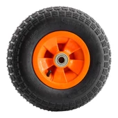 El Arabası Yük Taşıma Tekeri Siboplu Bilyeli Rulmanlı Şişme Havalı 350x70 mm Plastik Jant Tekerlek - 4