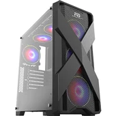 PowerBoost VK-E03C USB 3.0 ATX Mesh Ring Rainbow Fan Siyah Kasa (PSU Yok) - 1
