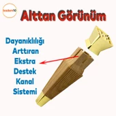 Dempa Lüks Mobilya Kanepe Sehpa TV Ünitesi Koltuk Ayağı Baza Ayakları Açık Kübik Ceviz 16 cm thumbnail 4