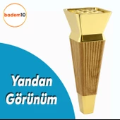 Dempa Lüks Mobilya Kanepe Sehpa TV Ünitesi Koltuk Ayağı Baza Ayakları Açık Kübik Ceviz 16 cm thumbnail 3