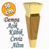 Dempa Lüks Mobilya Kanepe Sehpa TV Ünitesi Koltuk Ayağı Baza Ayakları Açık Kübik Ceviz 16 cm thumbnail 1