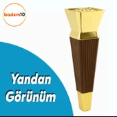 Dempa Lüks Mobilya Kanepe Tv Ünitesi Koltuk Ayağı Konsol Ayakları Kübik Ceviz Altın 20 Cm thumbnail 3