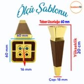 Dempa Lüks Mobilya Kanepe Tv Ünitesi Koltuk Ayağı Konsol Ayakları Kübik Ceviz Altın 20 Cm thumbnail 2