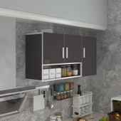 Kenzlife hazır mutfak mirena22 gri 060*120*22 mutfak banyo dolabı kapaklı raflı - 1