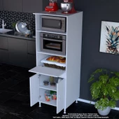 Modilayn ELİT SİLVA 59,6 x 192,2 x 56 cm 3 Kapaklı Ankastre Fırın ve Mutfak Dolabı - 3