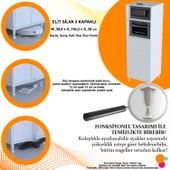 Modilayn ELİT SİLVA 59,6 x 192,2 x 56 cm 3 Kapaklı Ankastre Fırın ve Mutfak Dolabı - 6