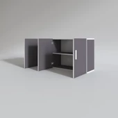 Kenzlife hazır mutfak canna22 gri 060*120*22 mutfak banyo dolabı kapaklı raflı - 2