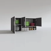 Kenzlife hazır mutfak mirandus32 gri 060*120*32 mutfak banyo dolabı kapaklı raflı - 3