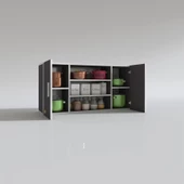 Kenzlife hazır mutfak honnor32 gri 060*120*32 mutfak banyo dolabı kapaklı raflı thumbnail 4