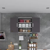 Kenzlife hazır mutfak honnor32 gri 060*120*32 mutfak banyo dolabı kapaklı raflı thumbnail 3