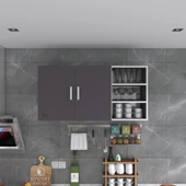 Kenzlife hazır mutfak fulvus22 gri 060*120*22 mutfak banyo dolabı kapaklı raflı thumbnail 3