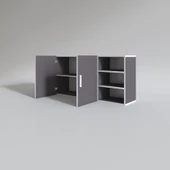 Kenzlife hazır mutfak fulvus22 gri 060*120*22 mutfak banyo dolabı kapaklı raflı thumbnail 2