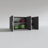 Kenzlife hazır mutfak dirca22 gri 060*120*22 mutfak banyo dolabı kapaklı raflı - 3