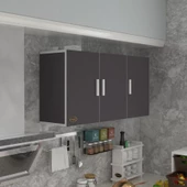Kenzlife hazır mutfak dirca22 gri 060*120*22 mutfak banyo dolabı kapaklı raflı - 1