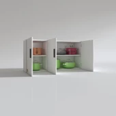 Kenzlife hazır mutfak canna32 byz 060x120x32 mutfak banyo dolabı kapaklı raflı - 4