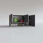 Kenzlife hazır mutfak mirena32 gri 060*120*32 mutfak banyo dolabı kapaklı raflı thumbnail 3