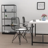 Knsz kafes tel sandalyesi 1 li mazlum syhbyz kolçaklı ofis cafe bahçe mutfak thumbnail 3