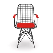 Knsz kafes tel sandalyesi 1 li mazlum syhkrm kolçaklı ofis cafe bahçe mutfak thumbnail 2