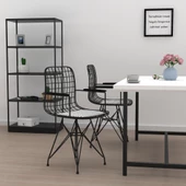 Knsz kafes tel sandalyesi 1 li mazlum syhtalen kolçaklı ofis cafe bahçe mutfak thumbnail 3